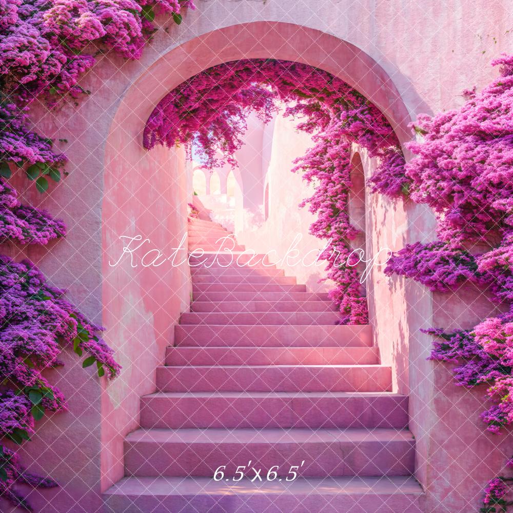 Kate Arche Escalier Fleurs Violet Toile de fond conçue par Emetselch - Kate Backdrop FR