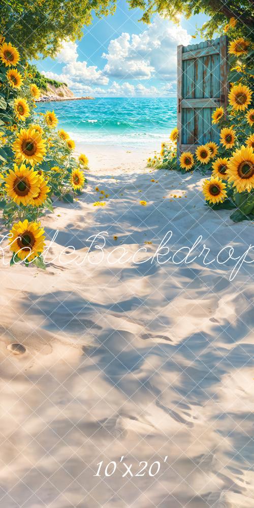 Kate Été Plage Mer Tournesol Toile de fond conçue par Emetselch - Kate Backdrop FR