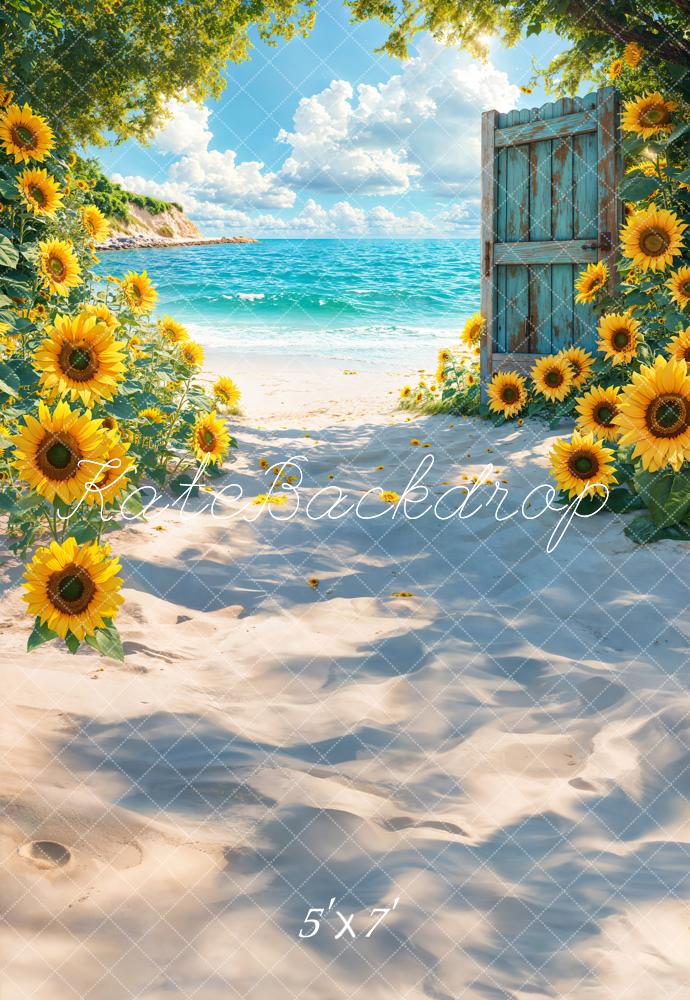 Kate Été Plage Mer Tournesol Toile de fond conçue par Emetselch - Kate Backdrop FR