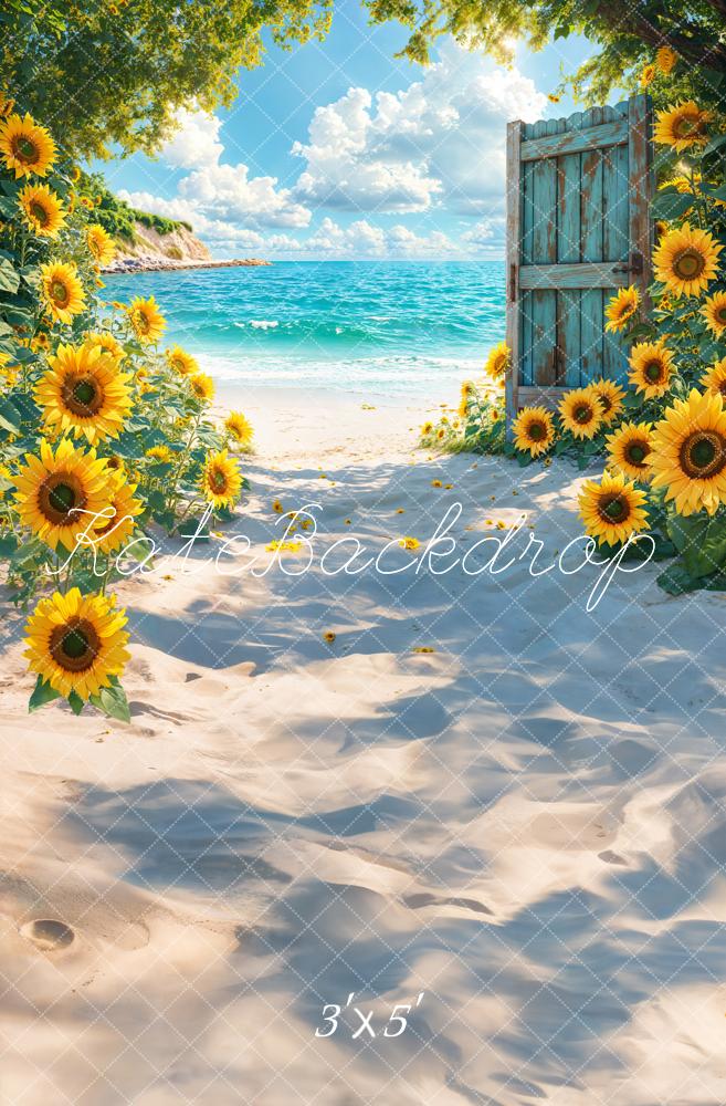 Kate Été Plage Mer Tournesol Toile de fond conçue par Emetselch - Kate Backdrop FR