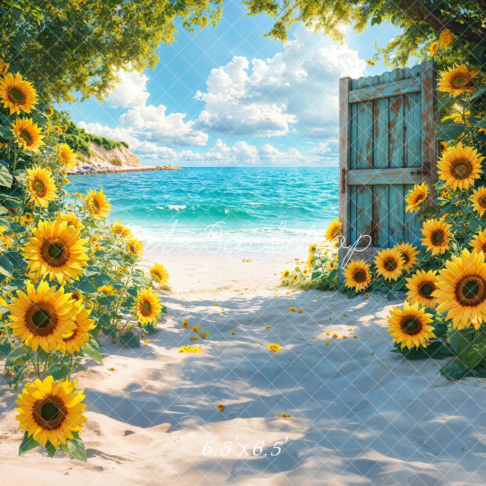 Kate Été Plage Mer Tournesol Toile de fond conçue par Emetselch - Kate Backdrop FR