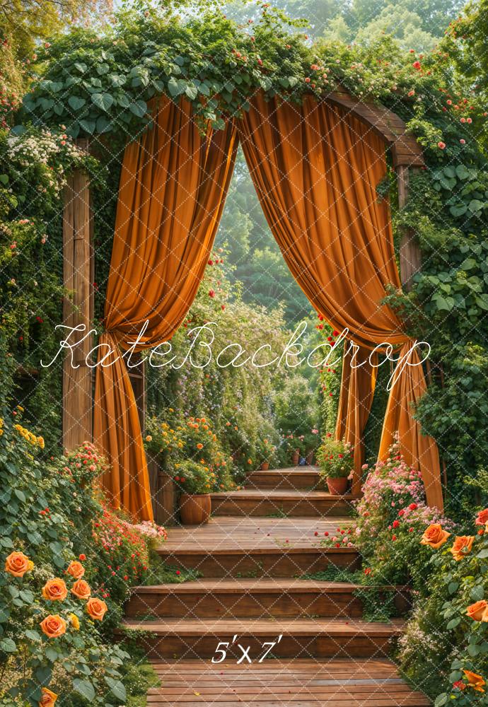 Kate Printemps Arche Escaliers Jardin Toile de fond conçue par Emetselch - Kate Backdrop FR