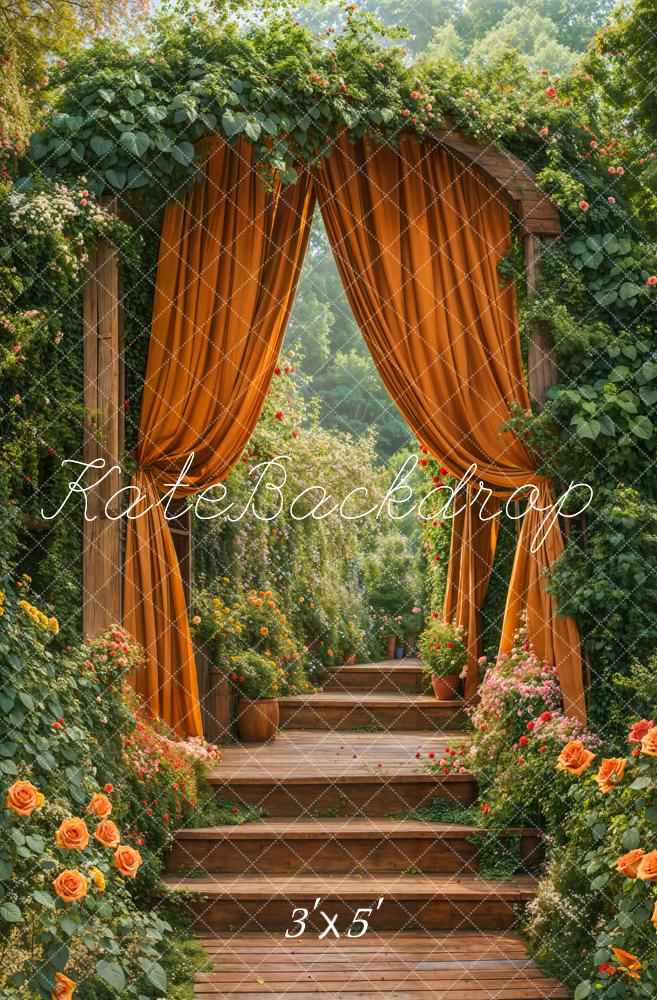 Kate Printemps Arche Escaliers Jardin Toile de fond conçue par Emetselch - Kate Backdrop FR