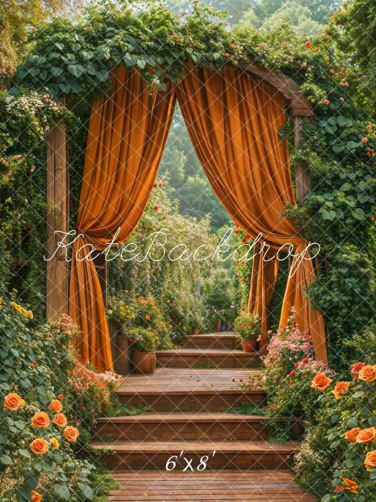 Kate Printemps Arche Escaliers Jardin Toile de fond conçue par Emetselch - Kate Backdrop FR