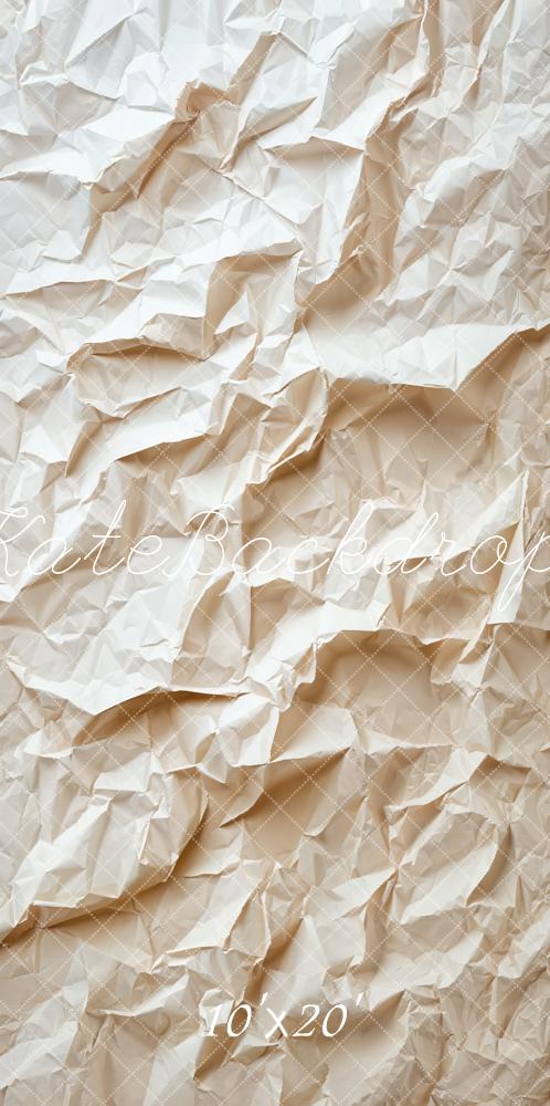 Kate Blanc Crème Texture Papier Froissé Toile de fond conçue par Kate Image - Kate Backdrop FR