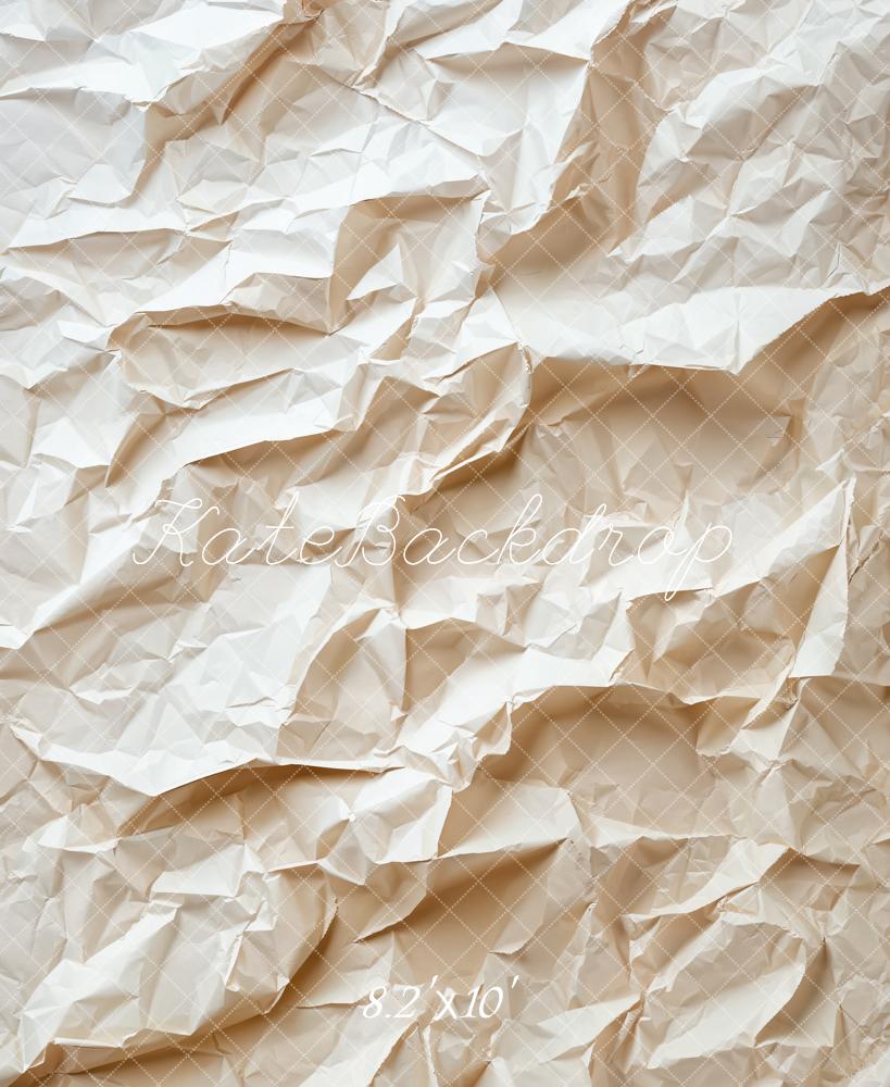 Kate Blanc Crème Texture Papier Froissé Toile de fond conçue par Kate Image - Kate Backdrop FR