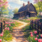 Kate Printemps Chalet Fleurs Tulipe Allée Toile de fond conçue par Chain Photographie - Kate Backdrop FR