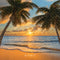 Kate Plage Tropical Coucher de soleil Palmier Toile de fond conçue par Emetselch - Kate Backdrop FR