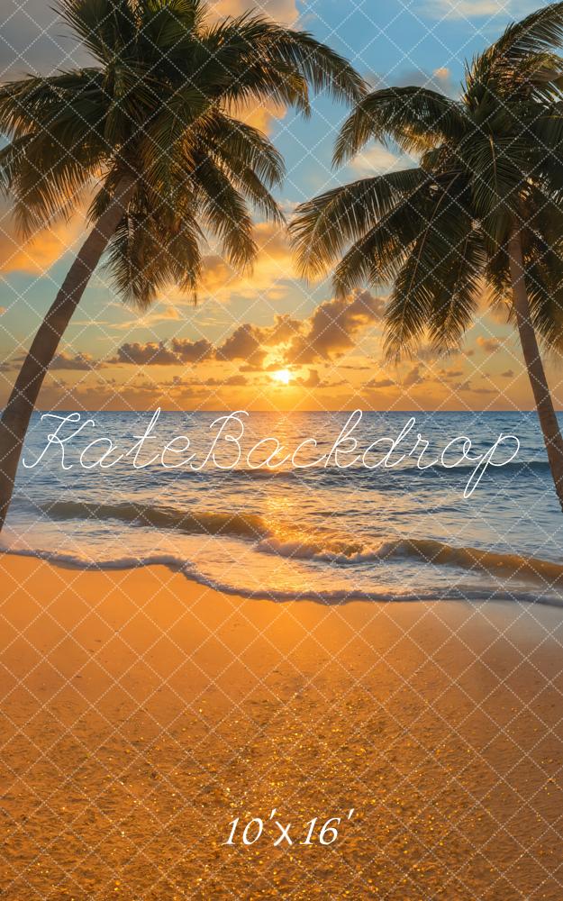 Kate Sweep Mur-à-Sol Plage Tropical Palmier Toile de fond conçue par Emetselch - Kate Backdrop FR