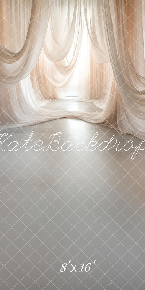 Kate Sweep Mur-à-Sol Rideaux Élégant Beige Toile de fond conçue par Lidia Redekopp - Kate Backdrop FR