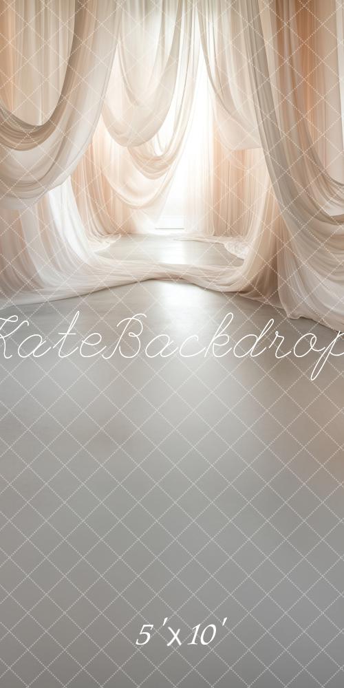 Kate Sweep Mur-à-Sol Rideaux Élégant Beige Toile de fond conçue par Lidia Redekopp - Kate Backdrop FR