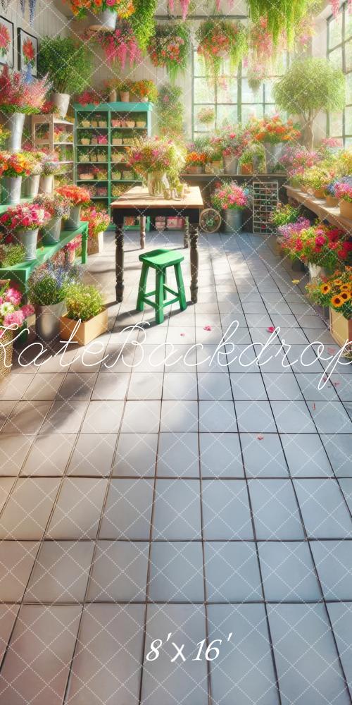 Kate Sweep Mur-à-Sol Boutique Fleurs Lumière du soleil Toile de fond conçue par Lidia Redekopp - Kate Backdrop FR
