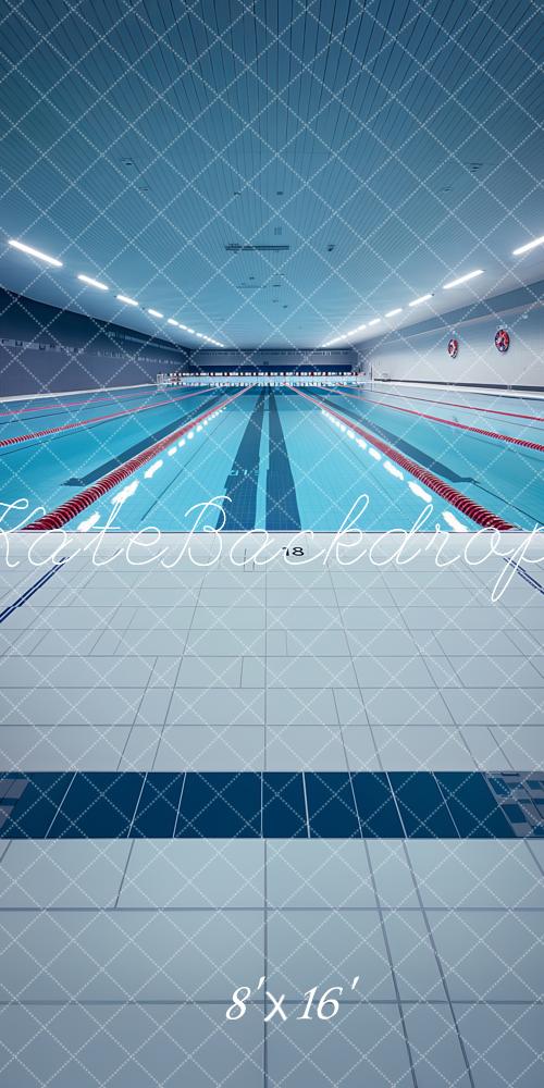 Kate Sweep Mur-à-Sol Piscine Intérieure Sport Toile de fond conçue par Lidia Redekopp - Kate Backdrop FR