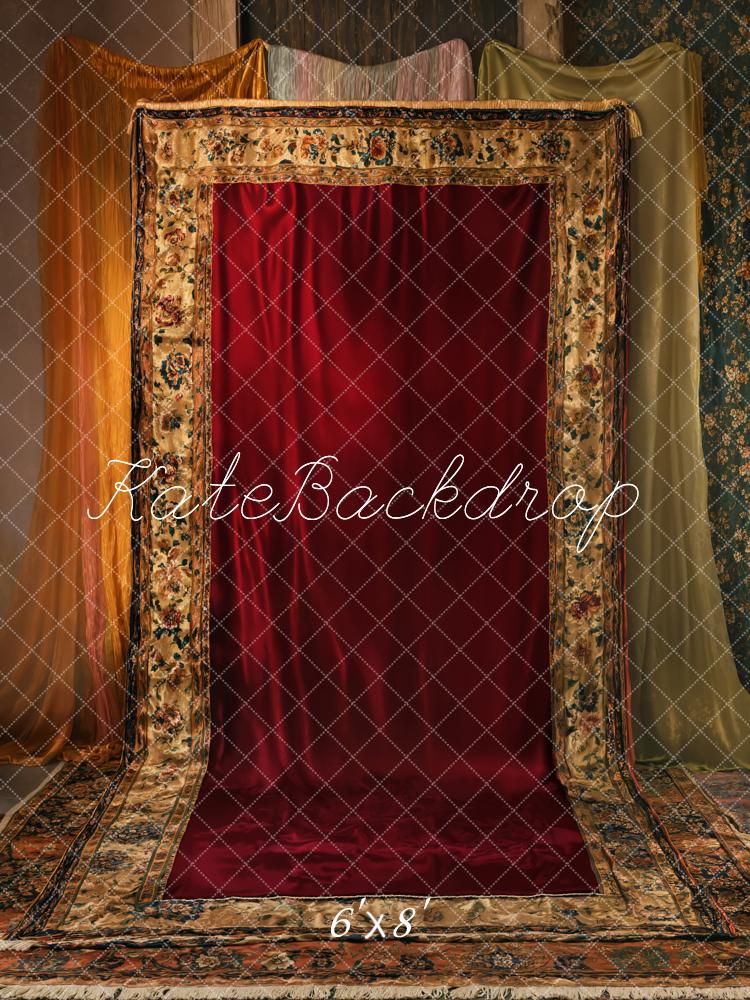 Kate Fête des Mères Rouge Tapisserie Rétro Toile de fond conçue par Emetselch - Kate Backdrop FR