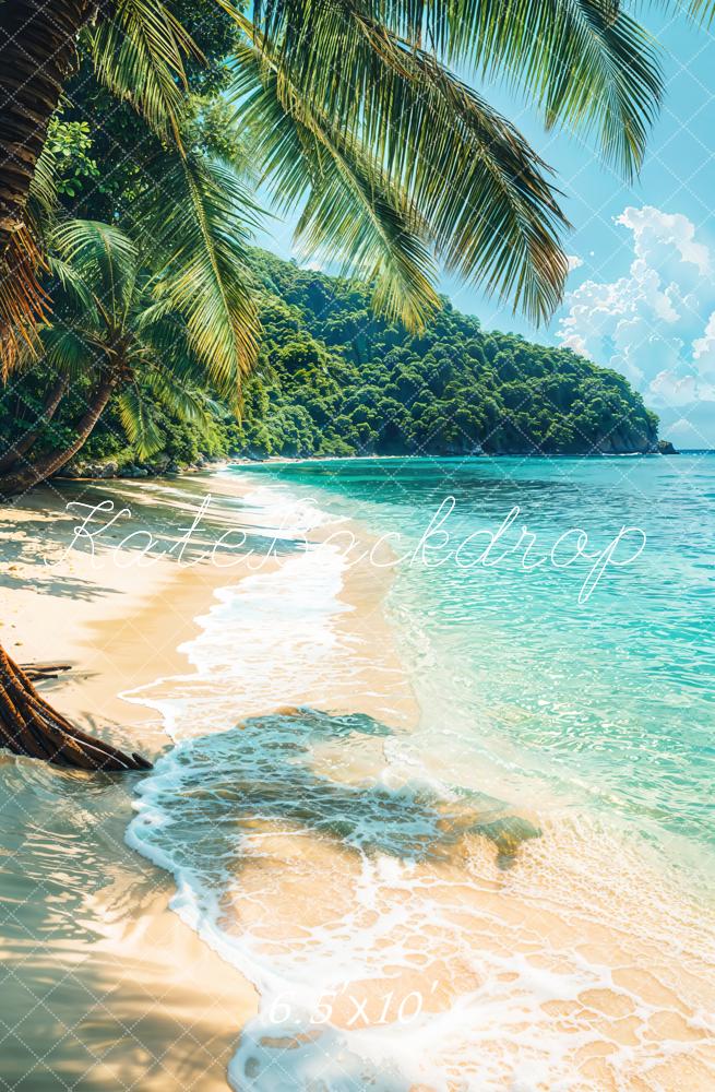 Kate Plage Été Mer Tropical Palmiers Toile de fond conçue par Emetselch - Kate Backdrop FR
