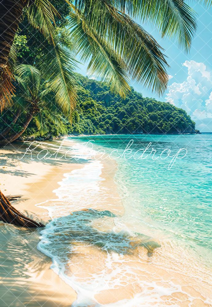 Kate Plage Été Mer Tropical Palmiers Toile de fond conçue par Emetselch - Kate Backdrop FR