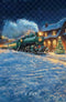 Kate Train Polaire Noël Neige Toile de fond conçue par Chain Photographie - Kate Backdrop FR