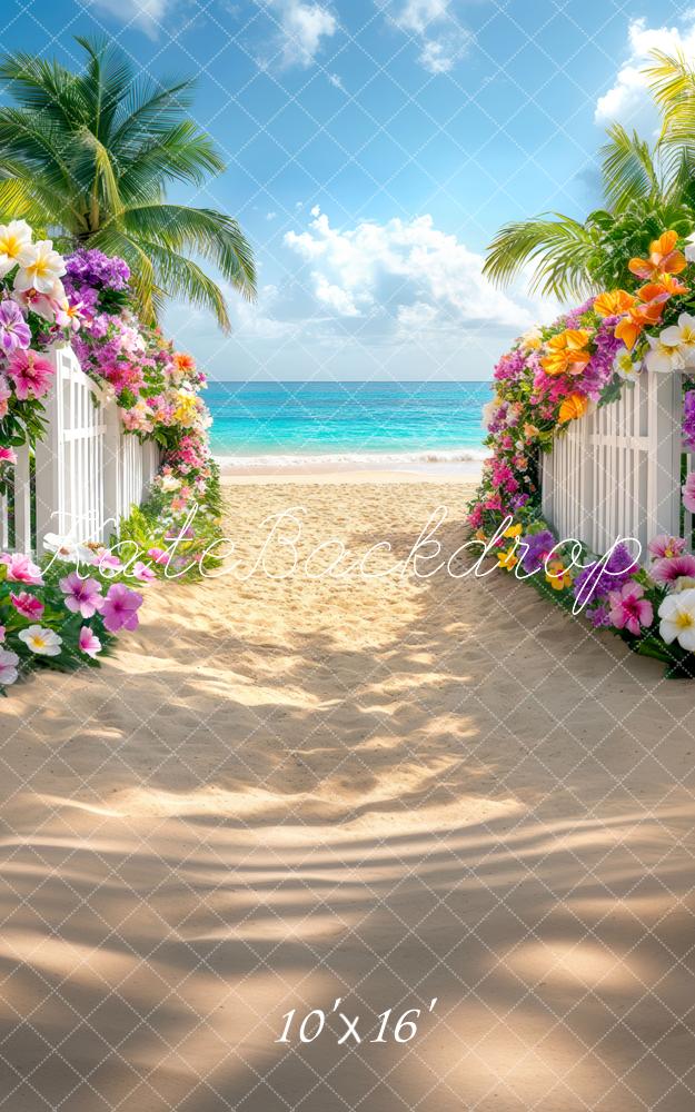 Kate Sweep Mur-à-Sol Été Plage Tropical Allée Toile de fond conçue par Mini MakeBelieve