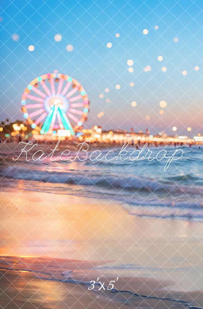 Kate Été Grande Roue Plage Bokeh Toile de fond conçue par Chain Photographie - Kate Backdrop FR