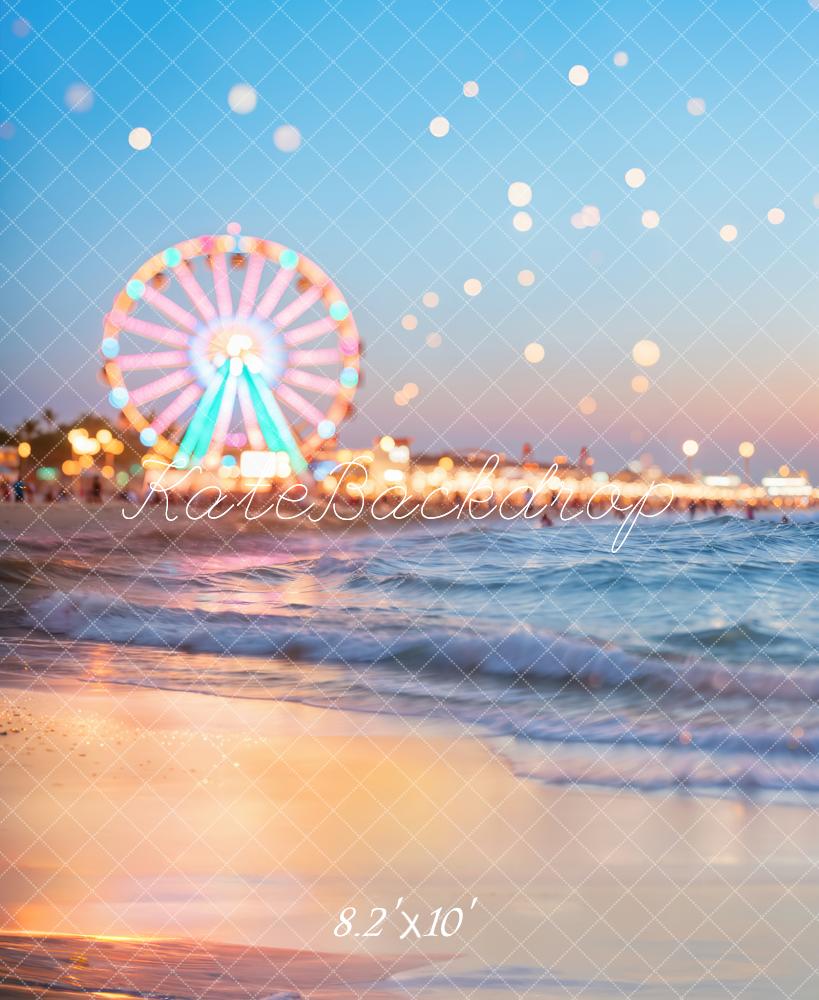 Kate Été Grande Roue Plage Bokeh Toile de fond conçue par Chain Photographie - Kate Backdrop FR