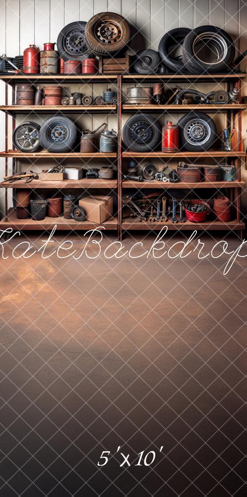 Kate Sweep Mur-à-Sol Fête des Pères Garage Outils Toile de fond conçue par Mandy Ringe