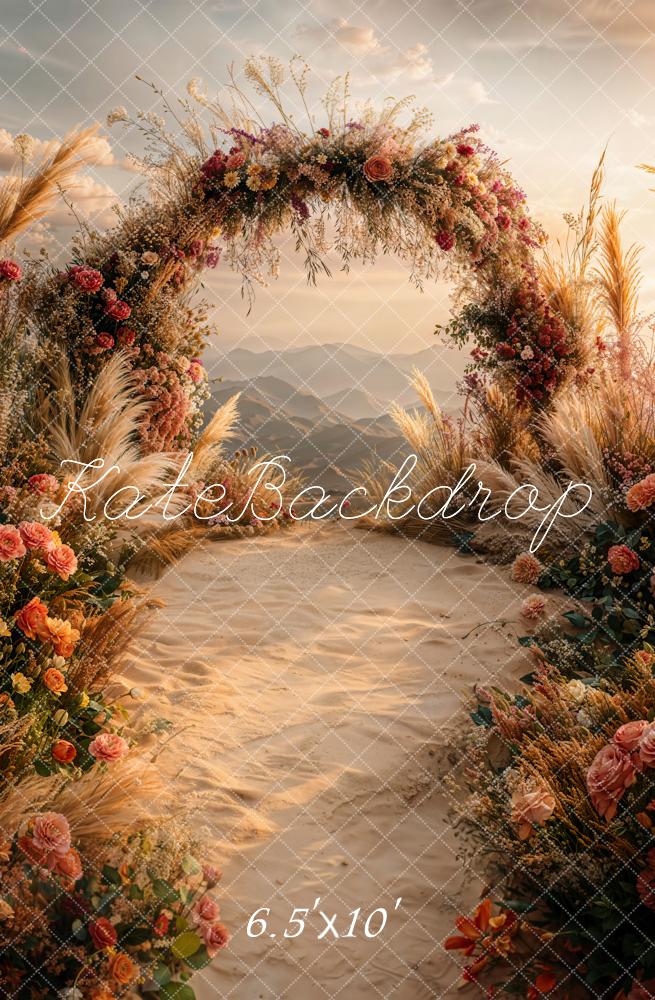 Kate Été Sable Arche Fleurs Bohème Toile de fond conçue par Emetselch - Kate Backdrop FR