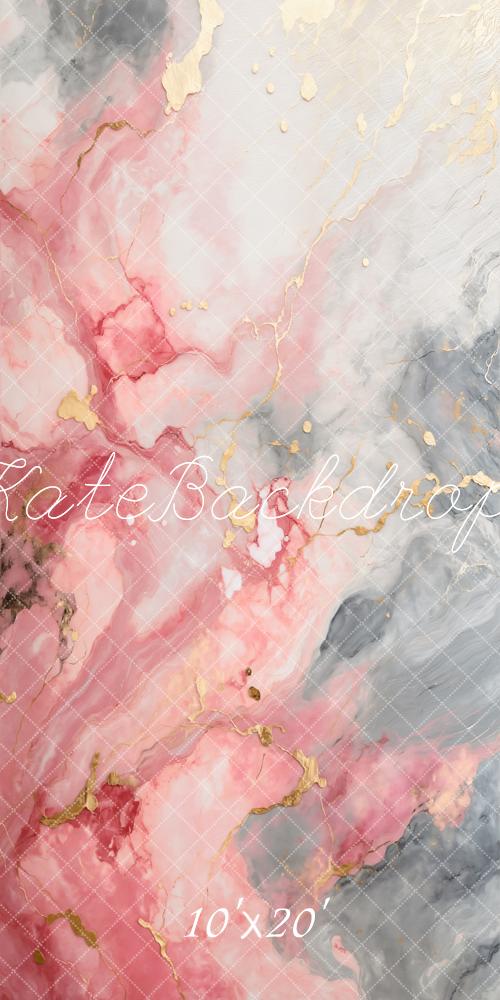 Kate Abstrait Marbre Rose Gris Doré Toile de fond conçue par Chain Photographie - Kate Backdrop FR