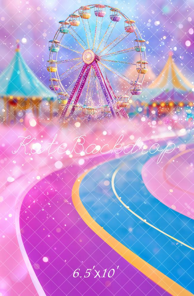 Kate Grande Roue Parc d'attractions Rose Bokeh Toile de fond conçue par Emetselch