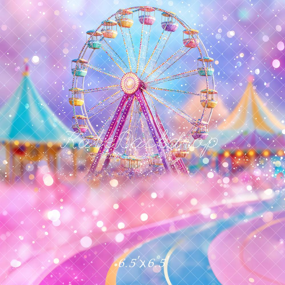 Kate Grande Roue Parc d'attractions Rose Bokeh Toile de fond conçue par Emetselch