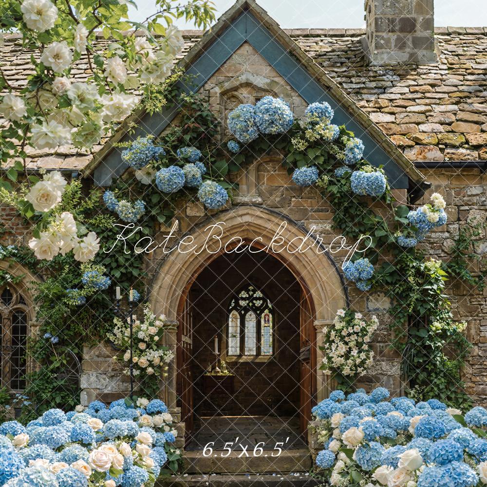 Kate Été Arche Fleurs Maison Bydrangeas Toile de fond conçue par Emetselch - Kate Backdrop FR