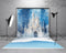 Kate Sweep Mur-à-Sol Château Forêt Neige Bleu Toile de fond conçue par Emetselch