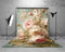 Kate Sweep Mur-à-Sol Fleurs Roses Vintage Bleu Toile de fond conçue par Emetselch