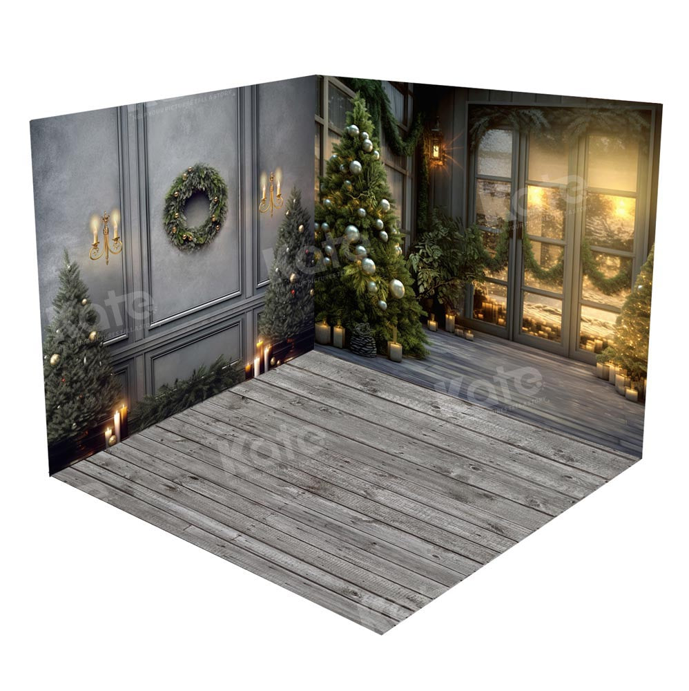 Kate Noël Rétro Mur Gris Ensemble de chambre (8ftx8ft&10ftx8ft&8ftx10ft)
