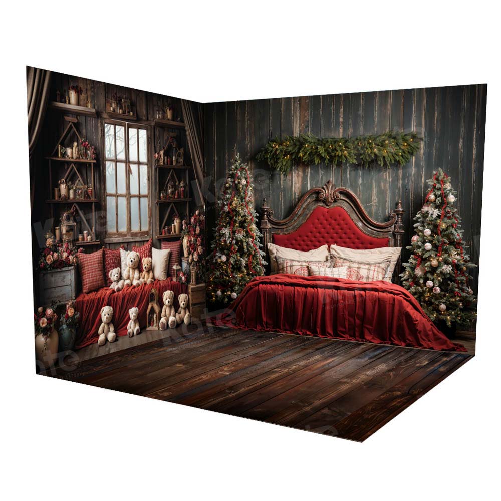 Kate Noël Tête de lit Ours en peluche Ensemble de chambre (8ftx8ft&10ftx8ft&8ftx10ft)
