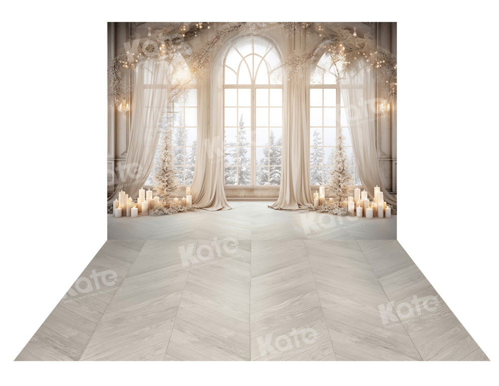 Kate Noël Blanc Fenêtre Toile de fond+Blanc Bois Sol Toile de fond