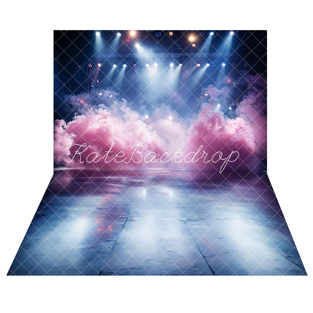 Kate Rose Fumée Scène Lumière Toile de fond+Bleu Violet Scène Sol Toile de fond - Kate Backdrop FR
