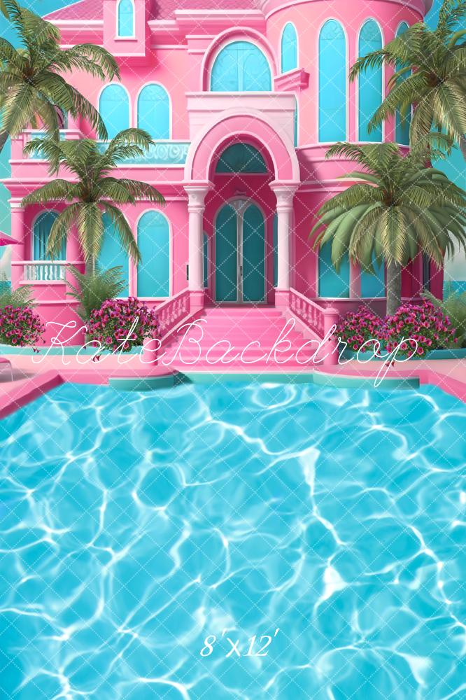Kate Été Piscine Rêve de poupée Toile de fond en Laine conçu par Ashley Paul - Kate Backdrop FR