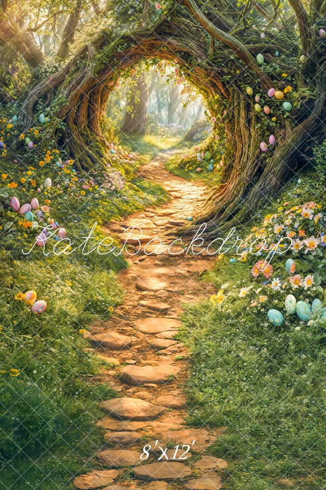 Kate Pâques Forêt Arbre Arche Chemin Toile de fond en Laine conçue par Emetselch - Kate Backdrop FR