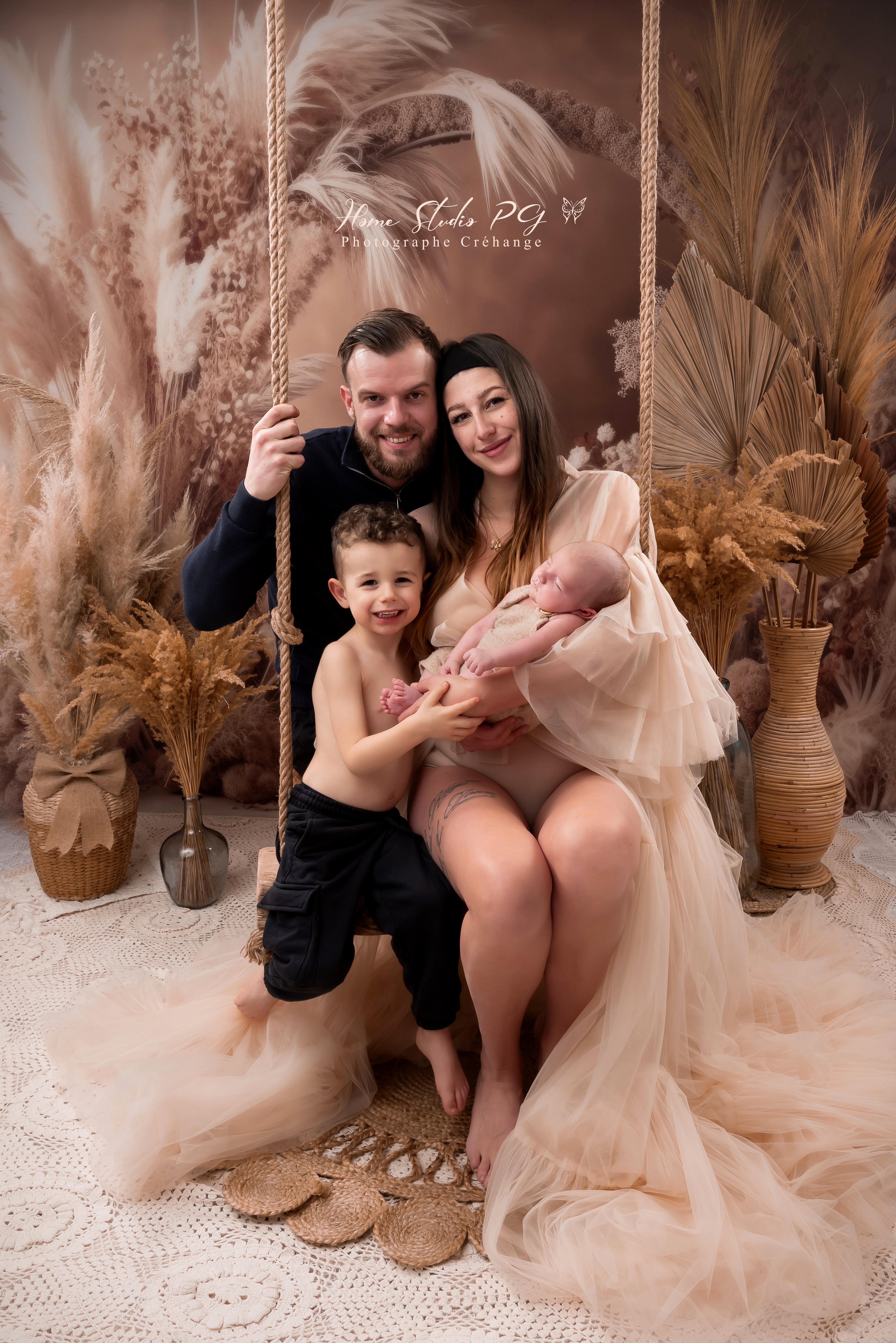 Kate Bohème Fleurs séchées Arc neutre Toile de fond conçue par Mandy Ringe - Kate Backdrop FR