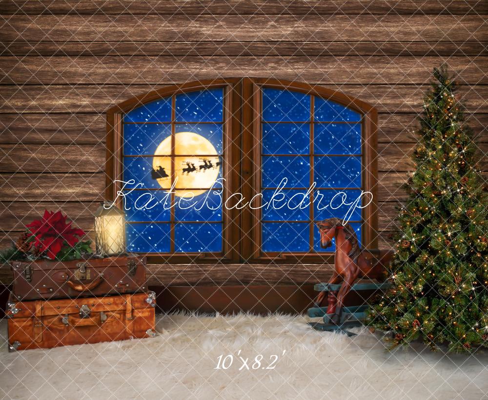 Kate Arbre de Noël Santa toile de fond pour la photographie conçu par Lisa Granden - Kate Backdrop FR