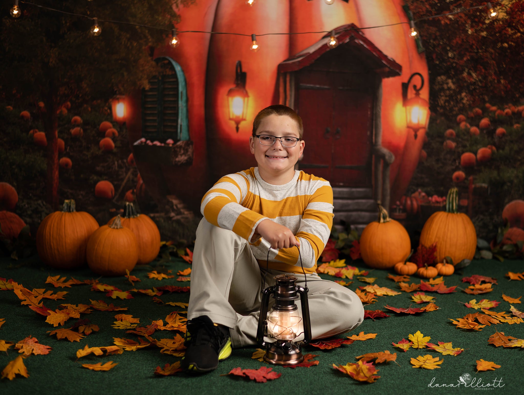 Kate Halloween Lumières Citrouille Automne Toile de fond pour la photographie