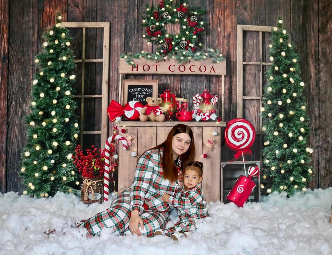 Kate Sapin de Noël Cacao chaud Hiver Toile de fond conçu par Emetselch