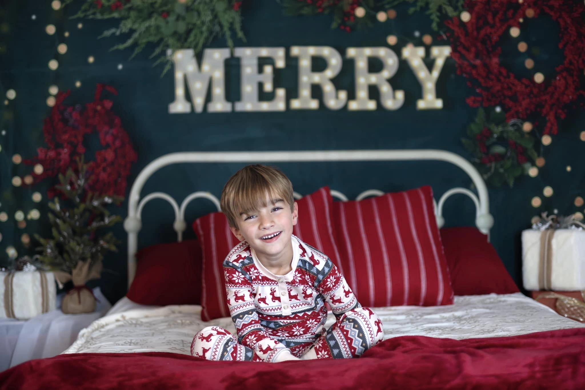 Kate Joyeux Noël Scintillait Tête de lit Toile de Fond conçue par Mandy Ringe - Kate Backdrop FR