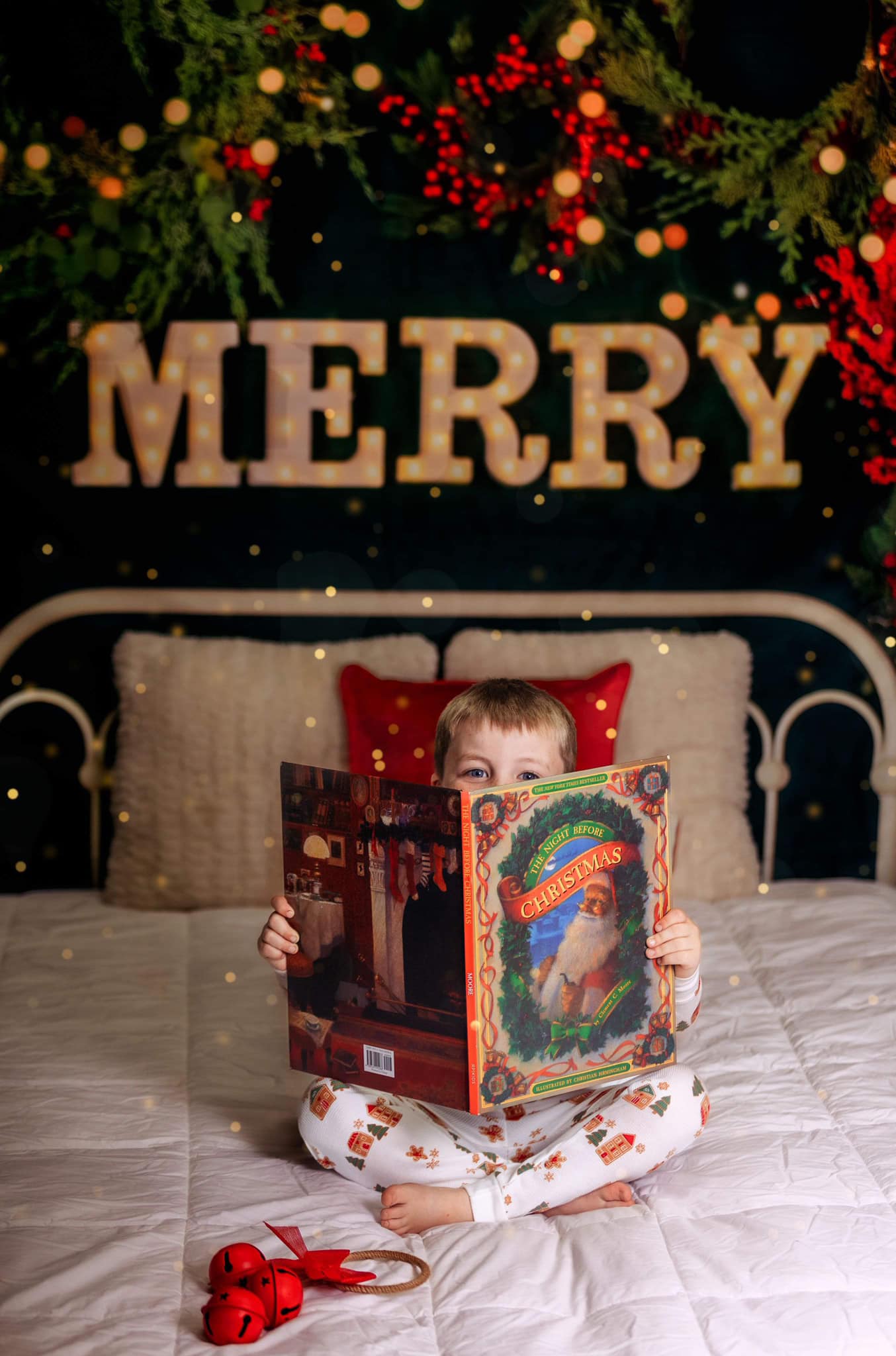Kate Joyeux Noël Scintillait Tête de lit Toile de Fond conçue par Mandy Ringe - Kate Backdrop FR