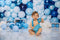 Kate Ballons Bleu 1er Anniversaire Enfant Toile de fond conçu par Kerry Anderson - Kate Backdrop FR