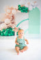 Kate Ballons Boho Vert Anniversaire Toile de fond conçue par Uta Mueller Photographie - Kate Backdrop FR
