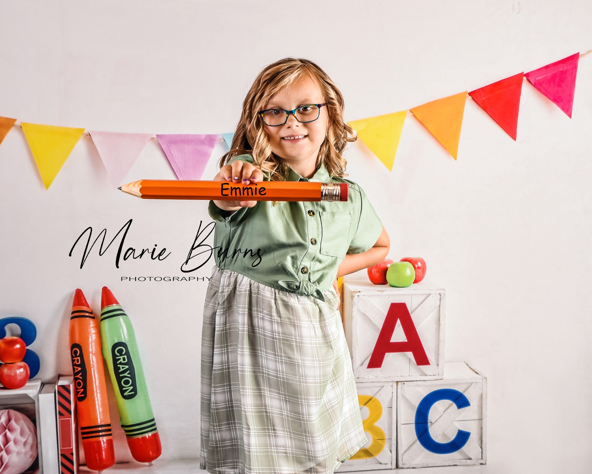 Kate Retour à l'école Crayon Toile de fond pour la photographie - Kate Backdrop FR