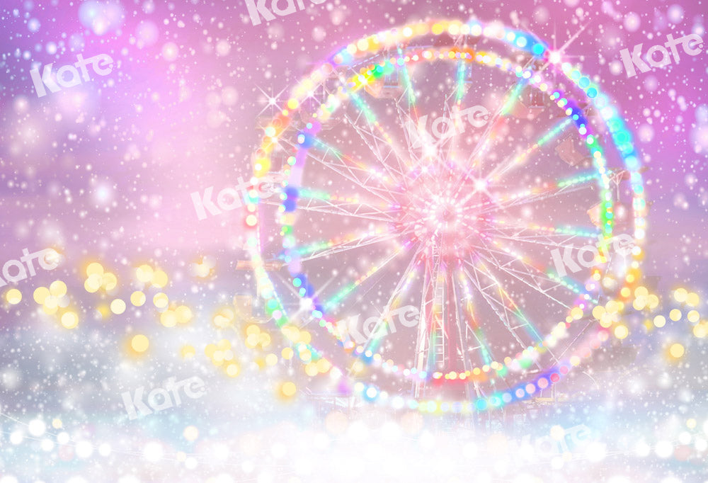 Kate Bokeh Fantaisie Grande roue Rose Enfant Toile de fond conçue par GQ - Kate Backdrop FR