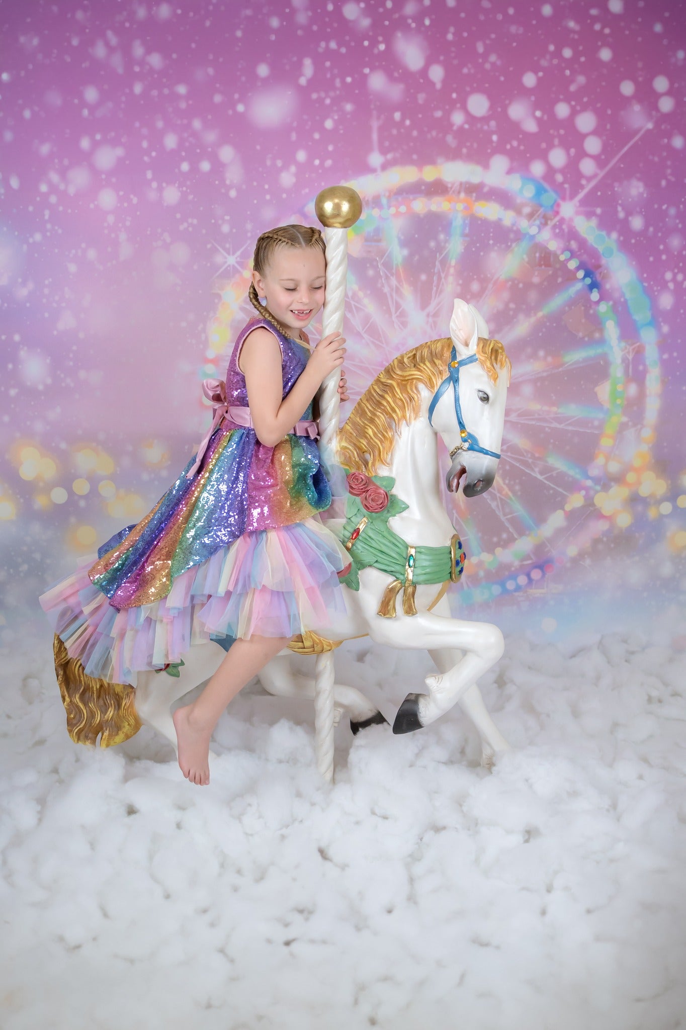 Kate Bokeh Fantaisie Grande roue Rose Enfant Toile de fond conçue par GQ - Kate Backdrop FR