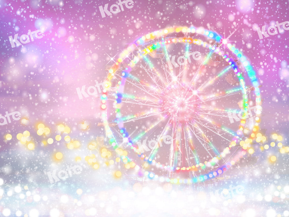 Kate Bokeh Fantaisie Grande roue Rose Enfant Toile de fond conçue par GQ - Kate Backdrop FR